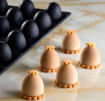 MOLDE SILICONA NEGRO HUEVO PASCUA 30 CAVIDADES MINI PORCION 34X30h  