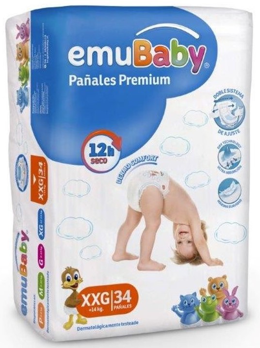 Emubaby Pañales Premium Talla XXG | 34 un