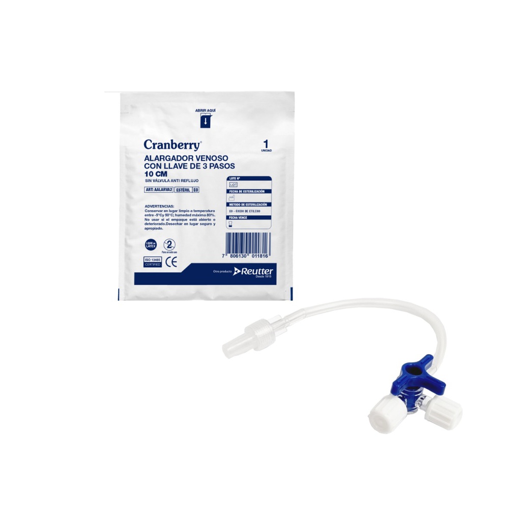 CRANBERRY ALARGADOR VENOSO 10 CM CON LLAVE DE 3 PASOS UN