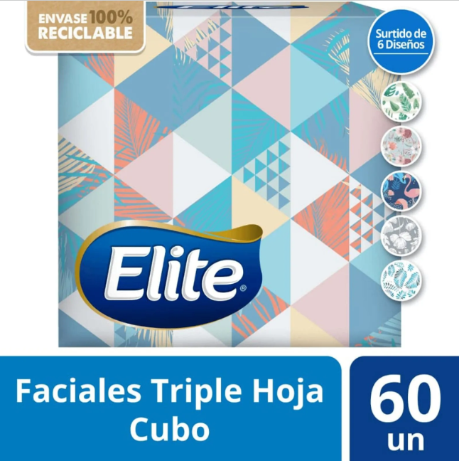 Elite Pañuelos Faciales Diseño | Caja 60 un