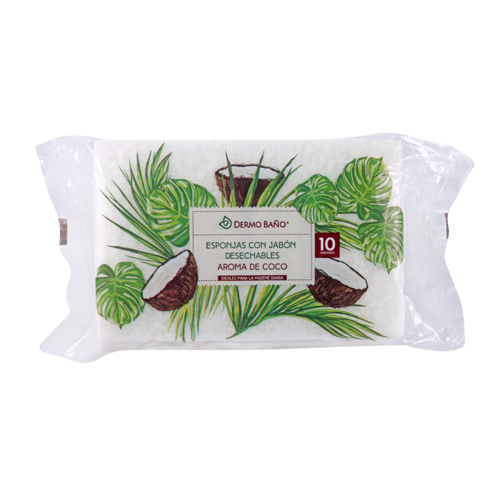 ESPONJAS JABONOSAS AROMA COCO 10 UN