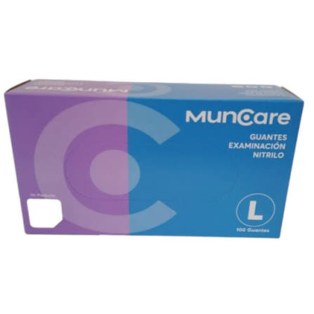 Muncare Guante de Nitrilo Celeste Talla L |100 un