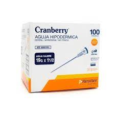 Cranberry Aguja Hipodérmica 19G x 1 1/2 I Caja 100 Unidades