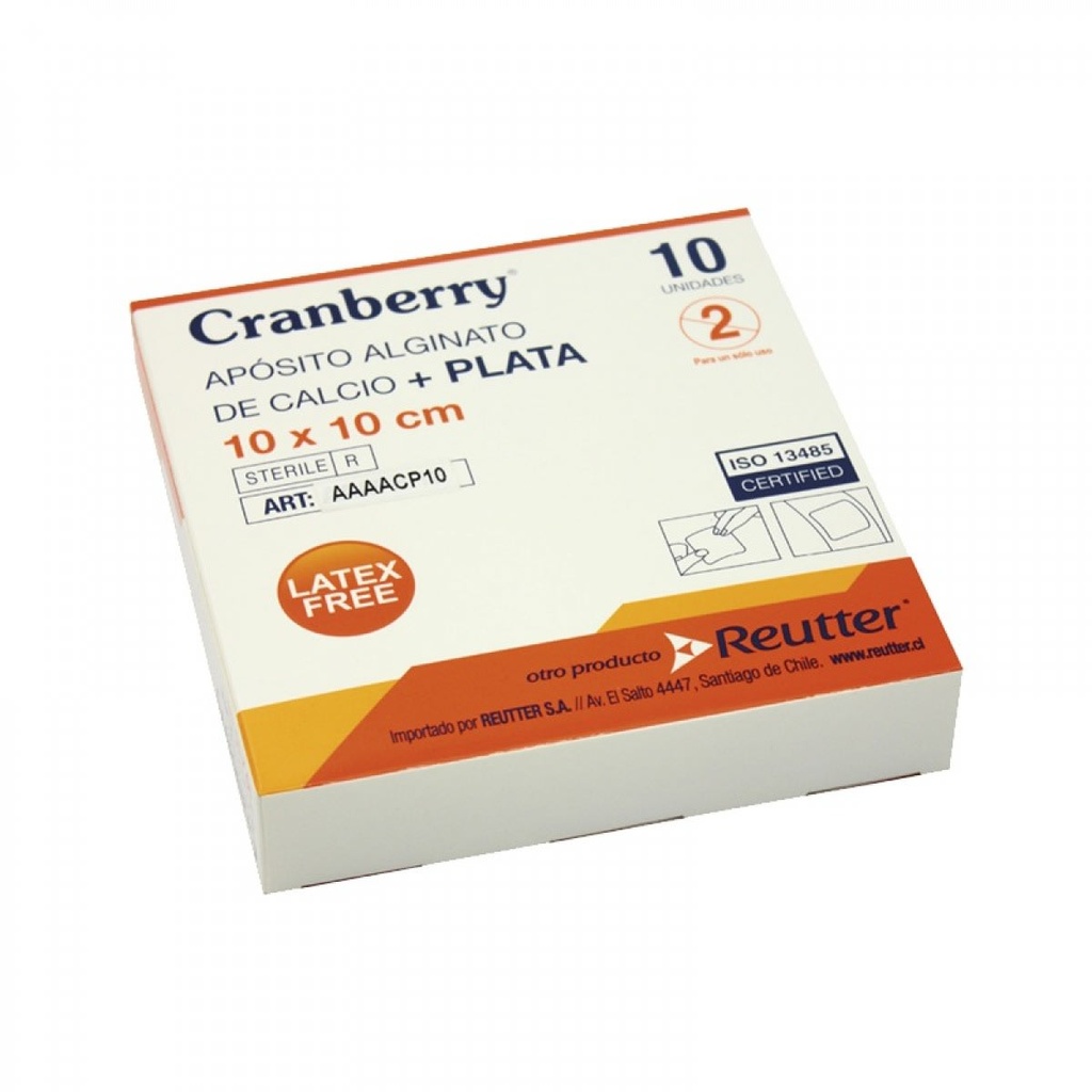 Cranberry Apósito Alginato de Calcio + Plata 10 x 10 cm | Unidad