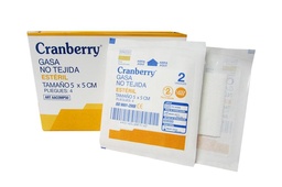 [AACOMP50] Cranberry Gasa No Tejida Estéril 5x5 cm Caja 50 sobres x 2 unidades