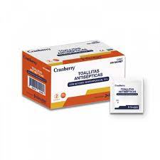 [AATOAALC] CRANBERRY TOALLITAS CON ALCOHOL ISOPROPILICO 70% 100UN
