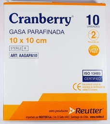 [AAGAPA10] Cranberry Gasa Parafinada Estéril | 10 x 10 cm | Caja 10 Unidades