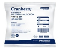 [AAAP4040] Cranberry Apósito de Gasa Estéril Tejida + Algodón 40 x 40 cm | Unidad